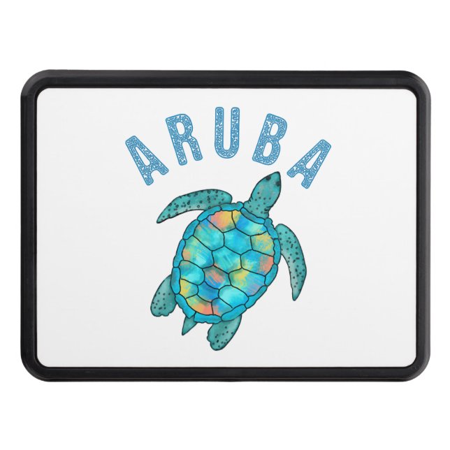 Cubierta Para Remolque Ilustracion de tortuga marina de Aruba Beach (Anverso)