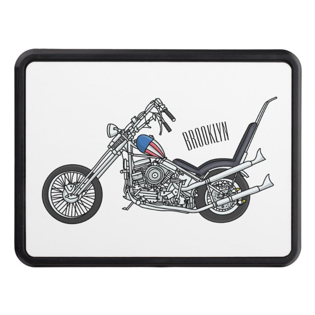 Cubierta Para Remolque Ilustracion personalizado Chopper Motorcycle 1950 (Anverso)