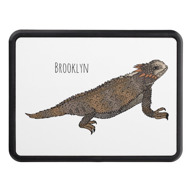 Cubierta Para Remolque Ilustracion personalizado de lagarto de cuerno de  (Anverso)