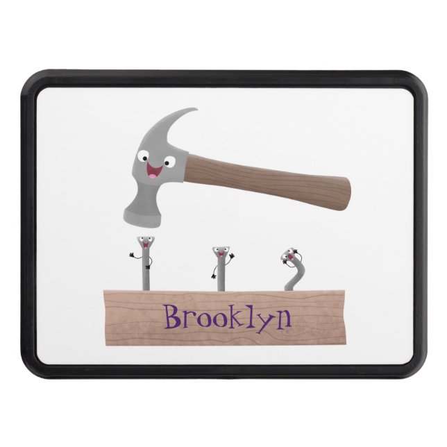 Cubierta Para Remolque Ilustracion personalizado de martillo y clavos lin (Anverso)