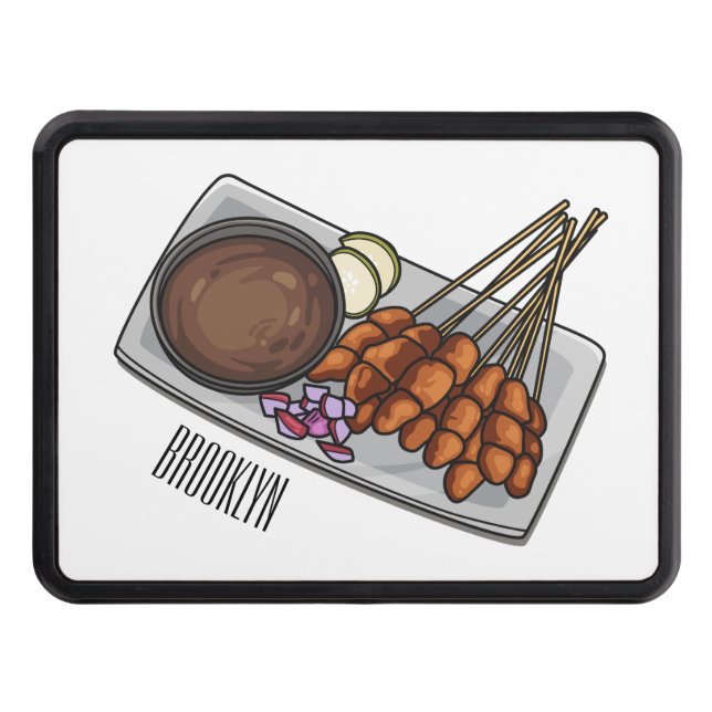 Cubierta Para Remolque Ilustracion Satay personalizado (Anverso)