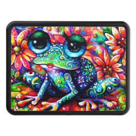 Cubierta Para Remolque Impresionante Impresionista sapo Floral Verde Azul