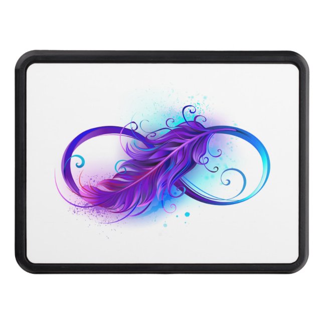 Cubierta Para Remolque Infinito con plumas púrpura (Anverso)