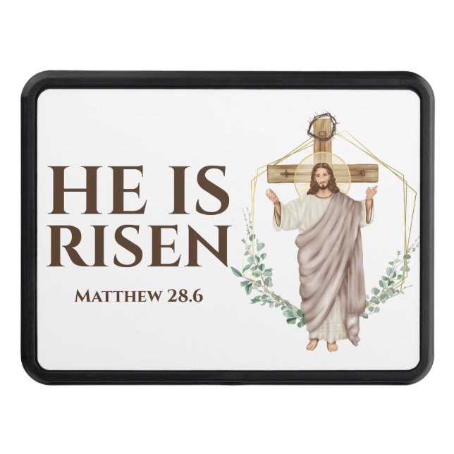 Cubierta Para Remolque Jesucristo se ha levantado eucalipto cruz Pascua  (Anverso)