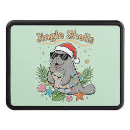 Cubierta Para Remolque Jingle Shells Tropical Santa Manatee Christmas