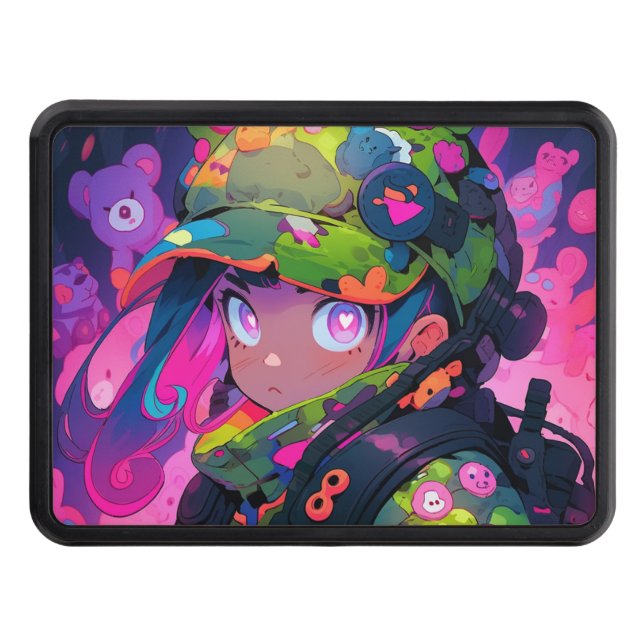 Cubierta Para Remolque Kawaii: Camuflaje de caza militar Anime de los ojo (Anverso)