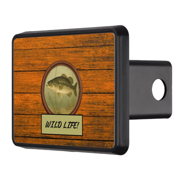 Cubierta Para Remolque Largemouth Bass Wood Grain Truck Hitch Cover (Izquierda)