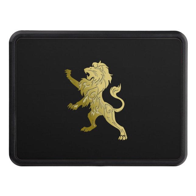 Cubierta Para Remolque León real de oro sobre negro  (Anverso)