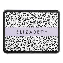 Cubierta Para Remolque Leopard Print, Spots, Black And White, Tu Nombre