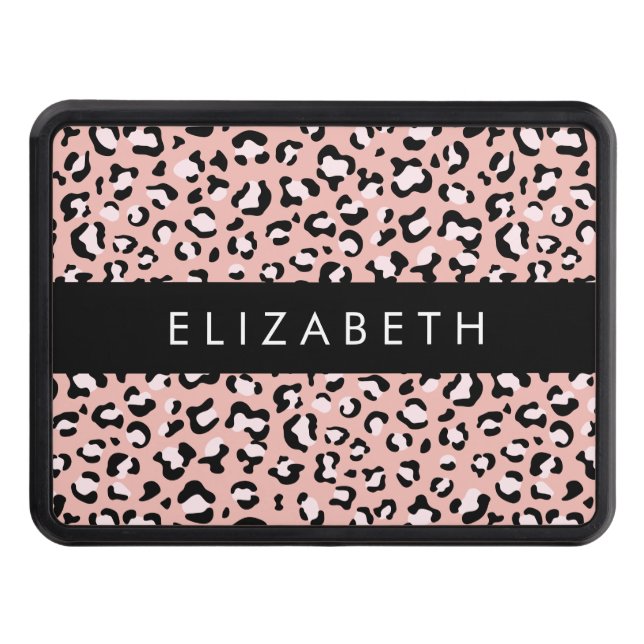 Cubierta Para Remolque Leopard Print, Spots, Pink Leopard, Tu Nombre (Anverso)