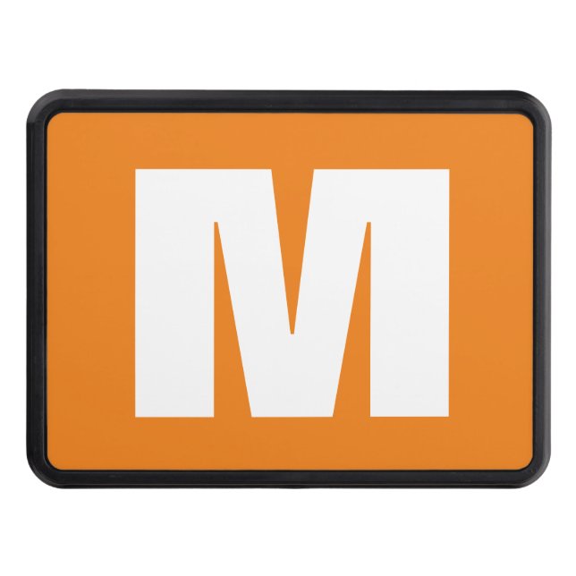 Cubierta Para Remolque Letra inicial monograma estilo moderno Naranja bla (Anverso)