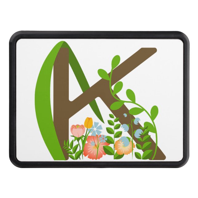 Cubierta Para Remolque Letra mayúscula monograma floral K (Anverso)