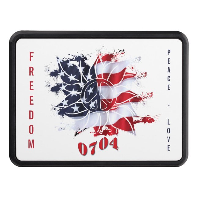 Cubierta Para Remolque Libertad patriótica de las flores (Anverso)