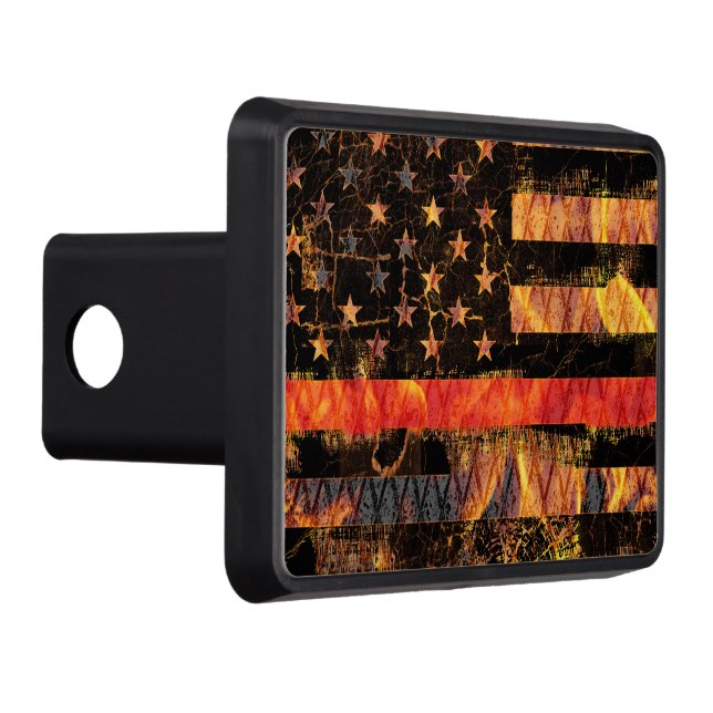 Cubierta Para Remolque Línea roja delgada y llamas (Derecha)