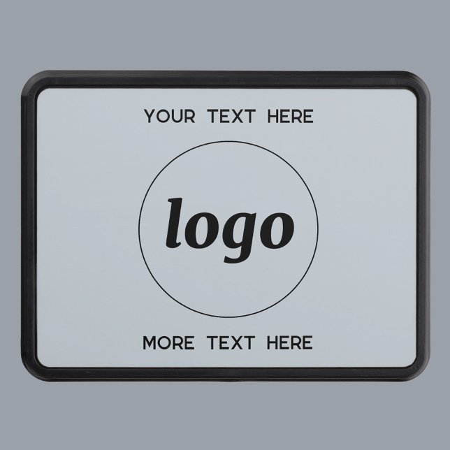 Cubierta Para Remolque Logotipo simple con negocio de texto (Simple logo with custom text business promotional trailer hitch cover)