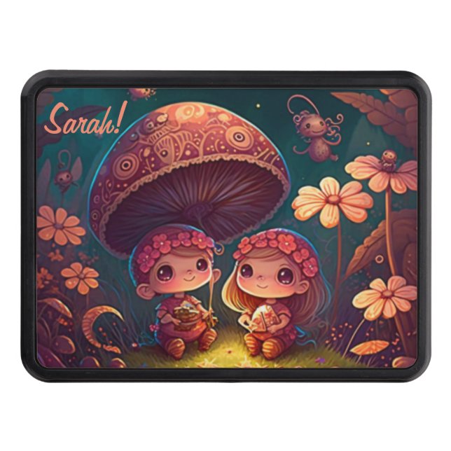 Cubierta Para Remolque Los adorables elfos juegan bajo hongos (Anverso)