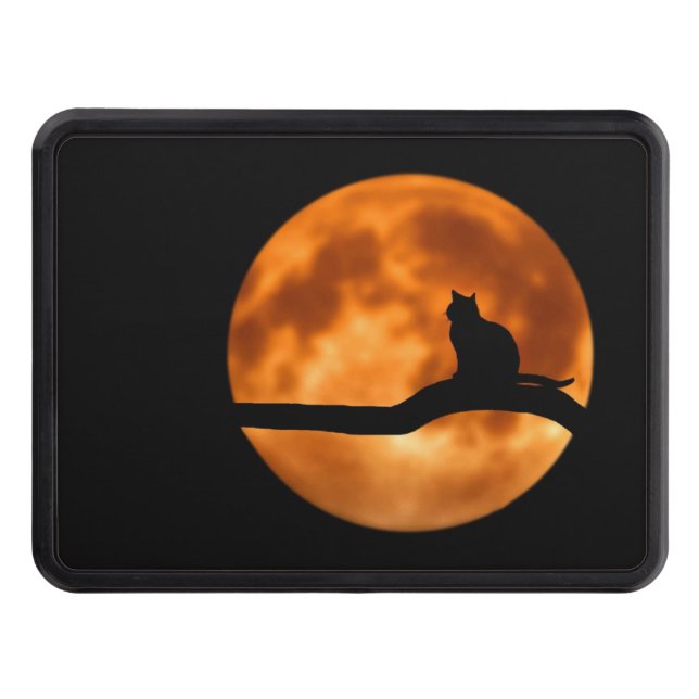 Cubierta Para Remolque Luna de Naranja de gato negro (Anverso)