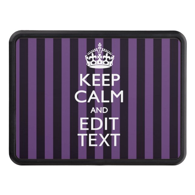 Cubierta Para Remolque Mantener la CALMA y editar texto púrpura (Anverso)