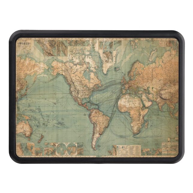 Cubierta Para Remolque Mapa del mundo antiguo de la vieja época (Anverso)