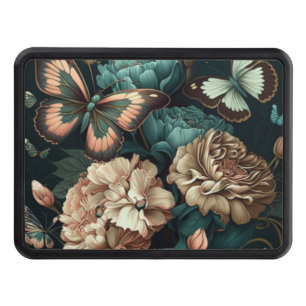 Cubierta Para Remolque Mariposas y flores diseño clásico oscuro