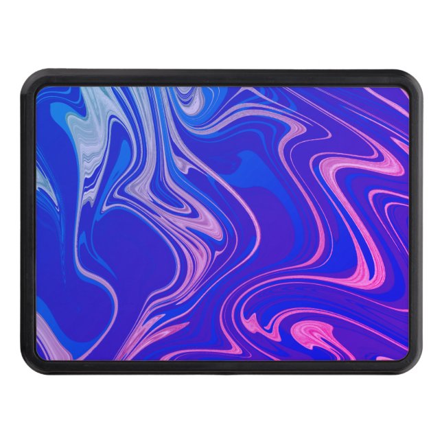 Cubierta Para Remolque Mármol rosa azul de arte líquido (Anverso)