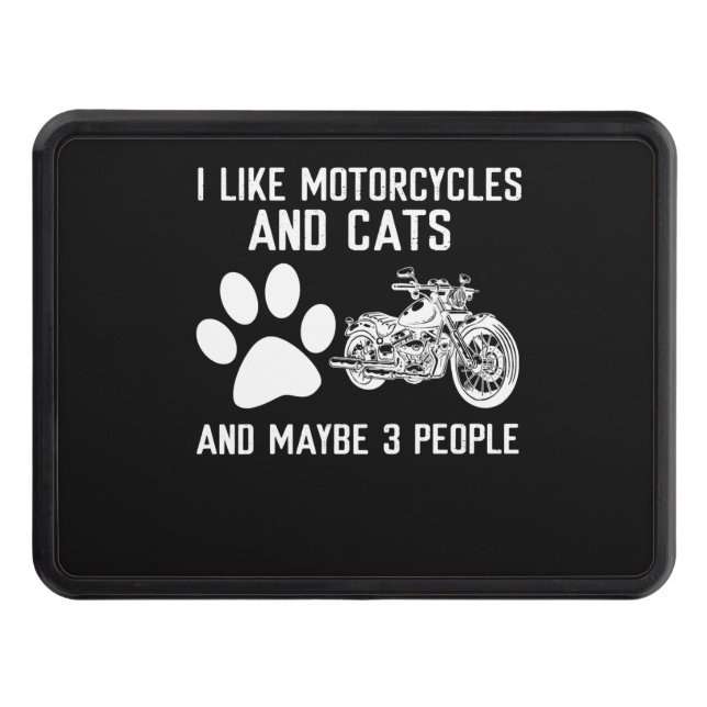 Cubierta Para Remolque Me Gustan Las Motocicletas Y Los Gatos Graciosos R (Anverso)