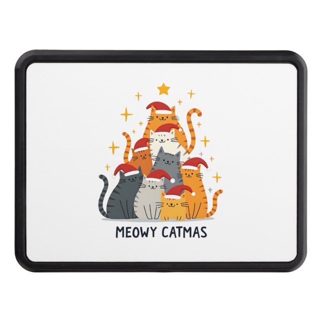 Cubierta Para Remolque Meowy Catmas Cat Christmas Tree Xmas (4) (Anverso)