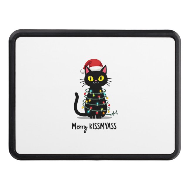 Cubierta Para Remolque Merry Kissmyass Funny Cat Christmas Lights Premium (Anverso)