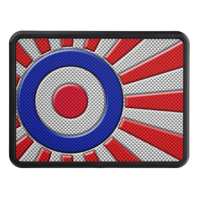 Cubierta Para Remolque Mod Roundel Sunburst Carbon Fiber Style (Anverso)