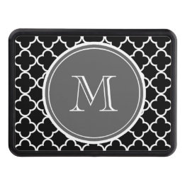 Cubierta Para Remolque Modelo negro de Quatrefoil, monograma gris