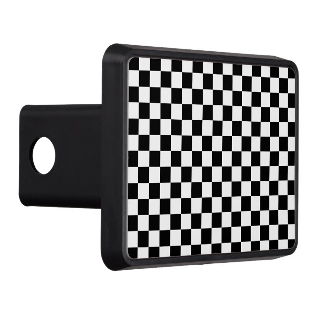 Cubierta Para Remolque Modern Black White Square Pattern Hitch Cover (Derecha)
