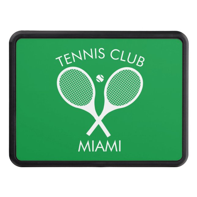 Cubierta Para Remolque Moderna raqueta de tenis blanca verde (Anverso)