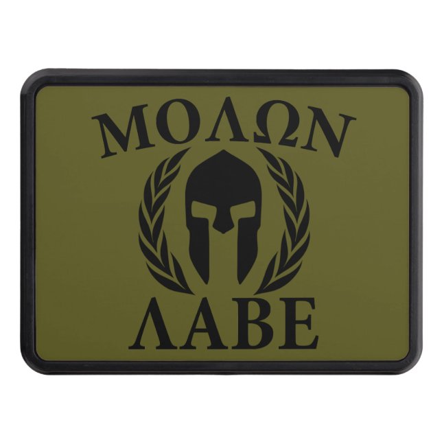 Cubierta Para Remolque Molon Labe Spartan Helmet en Hitch (Anverso)