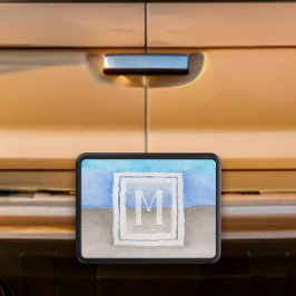 Cubierta Para Remolque Monograma de color azul y agua de mar y arena 🌊