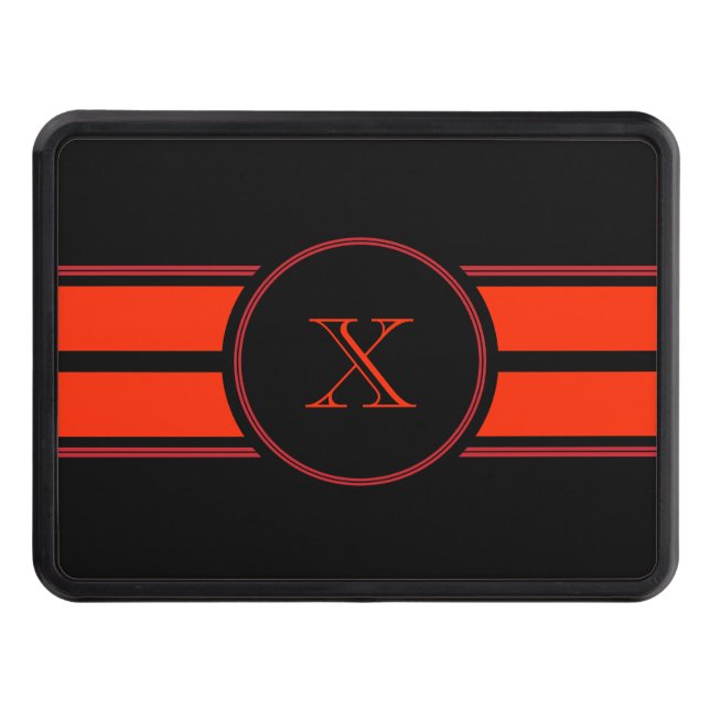 Cubierta Para Remolque Monograma de franjas de Carreras roja negra (Anverso)
