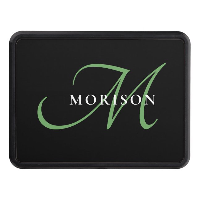 Cubierta Para Remolque Monograma elegante moderno de escritura verde negr (Anverso)
