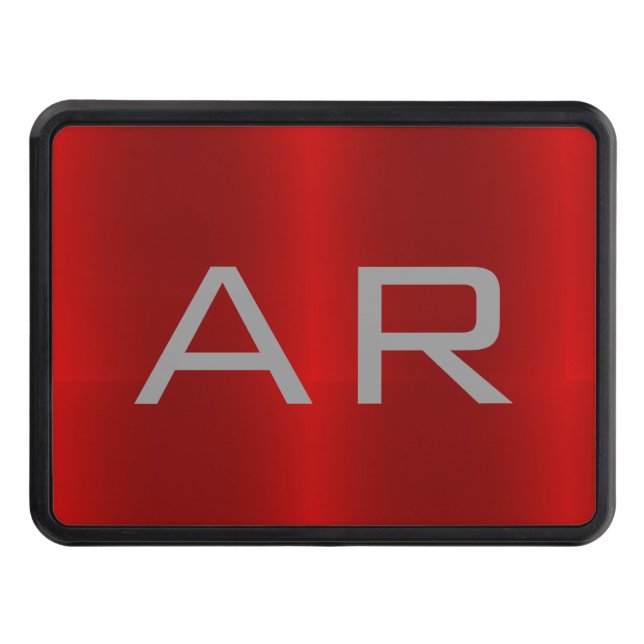 Cubierta Para Remolque Monograma Gris Gris Rojo Elegante (Anverso)