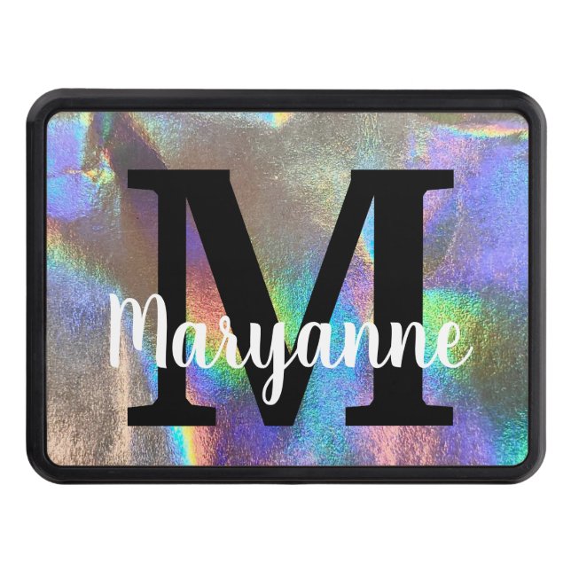 Cubierta Para Remolque Monograma holográfico moderno de una Chica y su ca (Anverso)