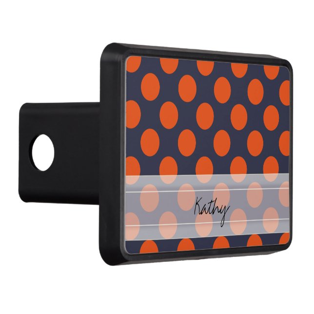 Cubierta Para Remolque Monograma Naranja azul Moda Polka Patrón de punto (Derecha)