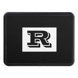 Cubierta Para Remolque Monograma negro con gran negrita delineado, negro
