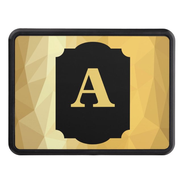 Cubierta Para Remolque Monograma personal negro metálico dorado (Anverso)
