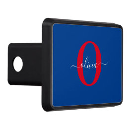 Cubierta Para Remolque Monograma personalizado Nombre de guión Azul Blanc