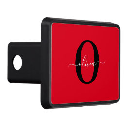 Cubierta Para Remolque Monograma personalizado Nombre de guión rojo blanc