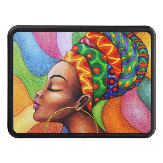 Cubierta Para Remolque Mujer africana con tejidos tradicionales de cera (Anverso)