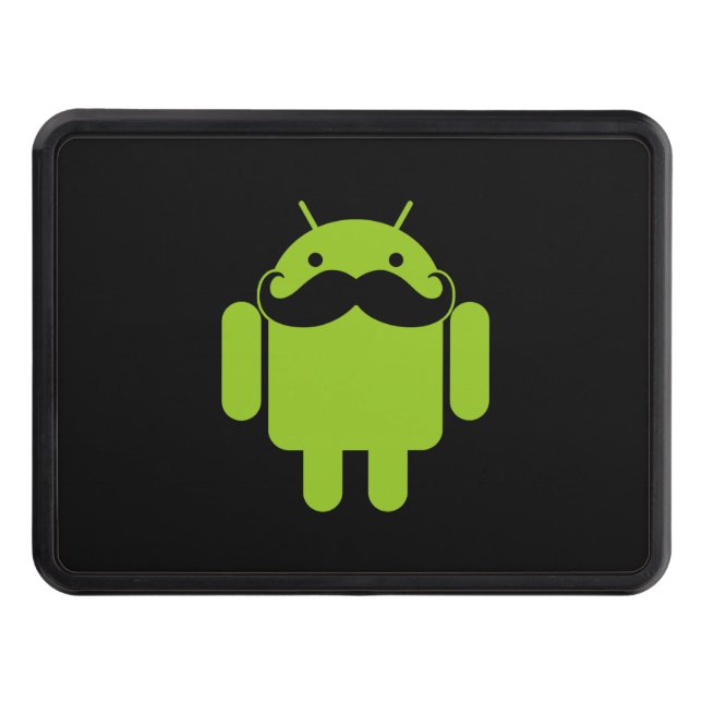 Cubierta Para Remolque Mustache del icono del robot android en negro (Anverso)