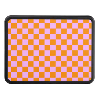 Cubierta Para Remolque Naranja + Patrón de tablero de cheques rosados