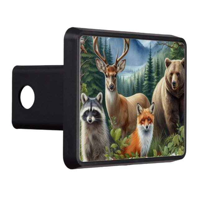 Cubierta Para Remolque Naturaleza y vida silvestre oso mapache (Derecha)