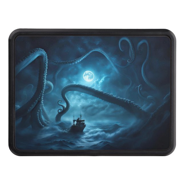 Cubierta Para Remolque Nautical Kraken Giant Squid Pescador Remolque (Anverso)