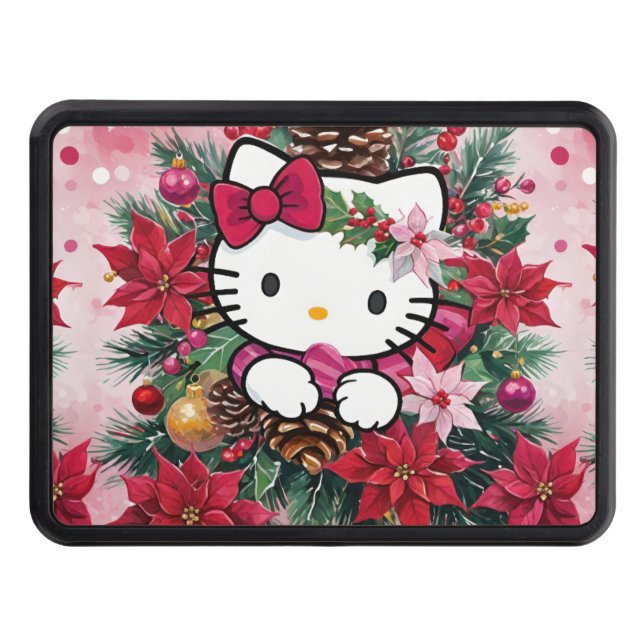 Cubierta Para Remolque Navidades Adorables Kawaii Kitty En Rosa (Anverso)