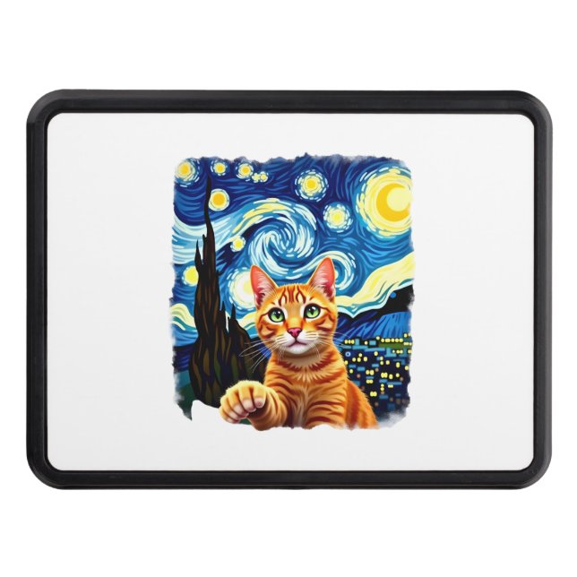 Cubierta Para Remolque Orange Cat Selfie  Starry Night Cat Mom Cat Lovers (Anverso)